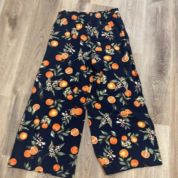 NWT Pull On Linen Blend Wide Leg Pants in Orange Harvest Medium - Picture 8 of 8